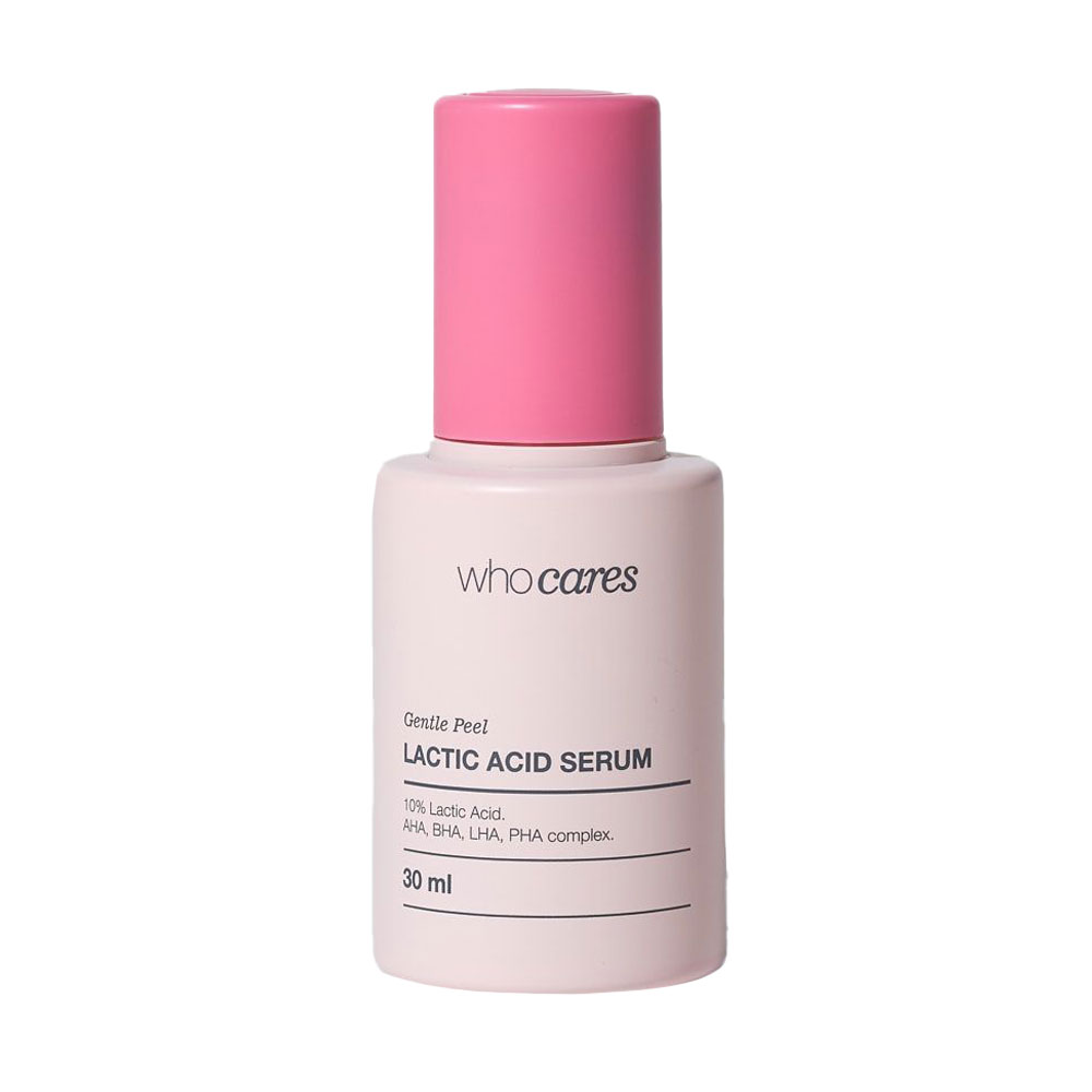 Незмивна сироватка-пілінг для обличчя Who Cares Gentle Peel Lactic Acid Serum із молочною кислотою, 30 мл