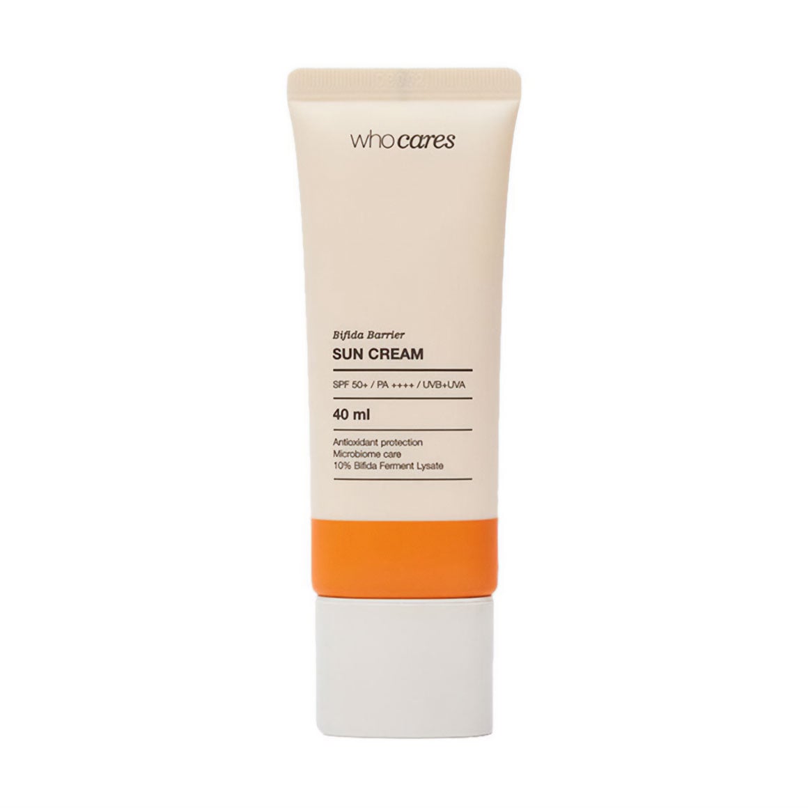 Сонцезахисний крем для обличчя Who Cares Bifida Barrier Sun Cream SPF 50+ з антиоксидантним захистом, 40 мл